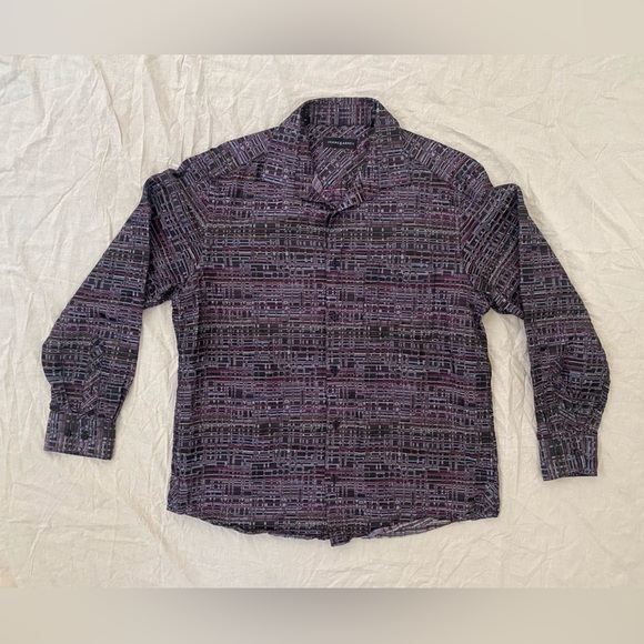 Jhane Barnes Other - Jhane Barnes Lightweight Textured Button Down in Purple Based Multi-Color